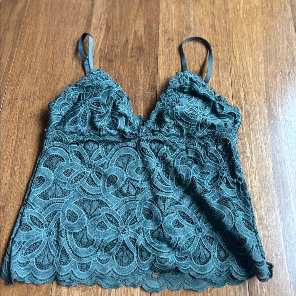 Aerie Teal Lace Cami Top